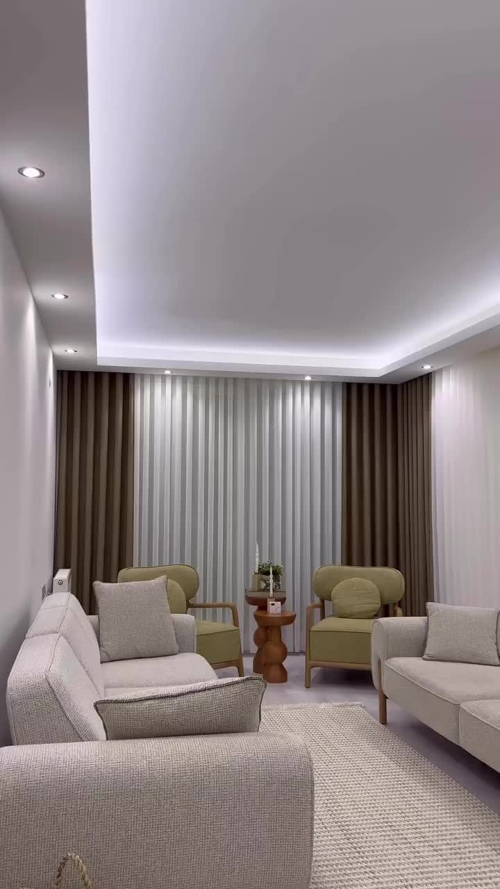 Dual-Tone Vertical Curtains for Modern Living Spaces